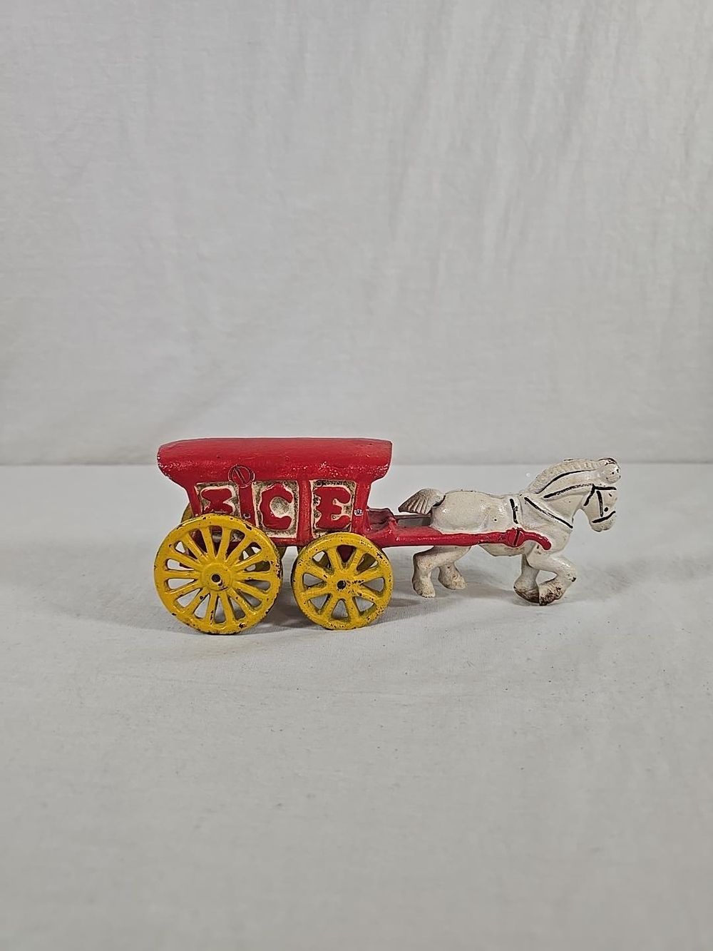 Cast Iron Horse Drawn ICE Wagon Vintage Style Primitive Decor